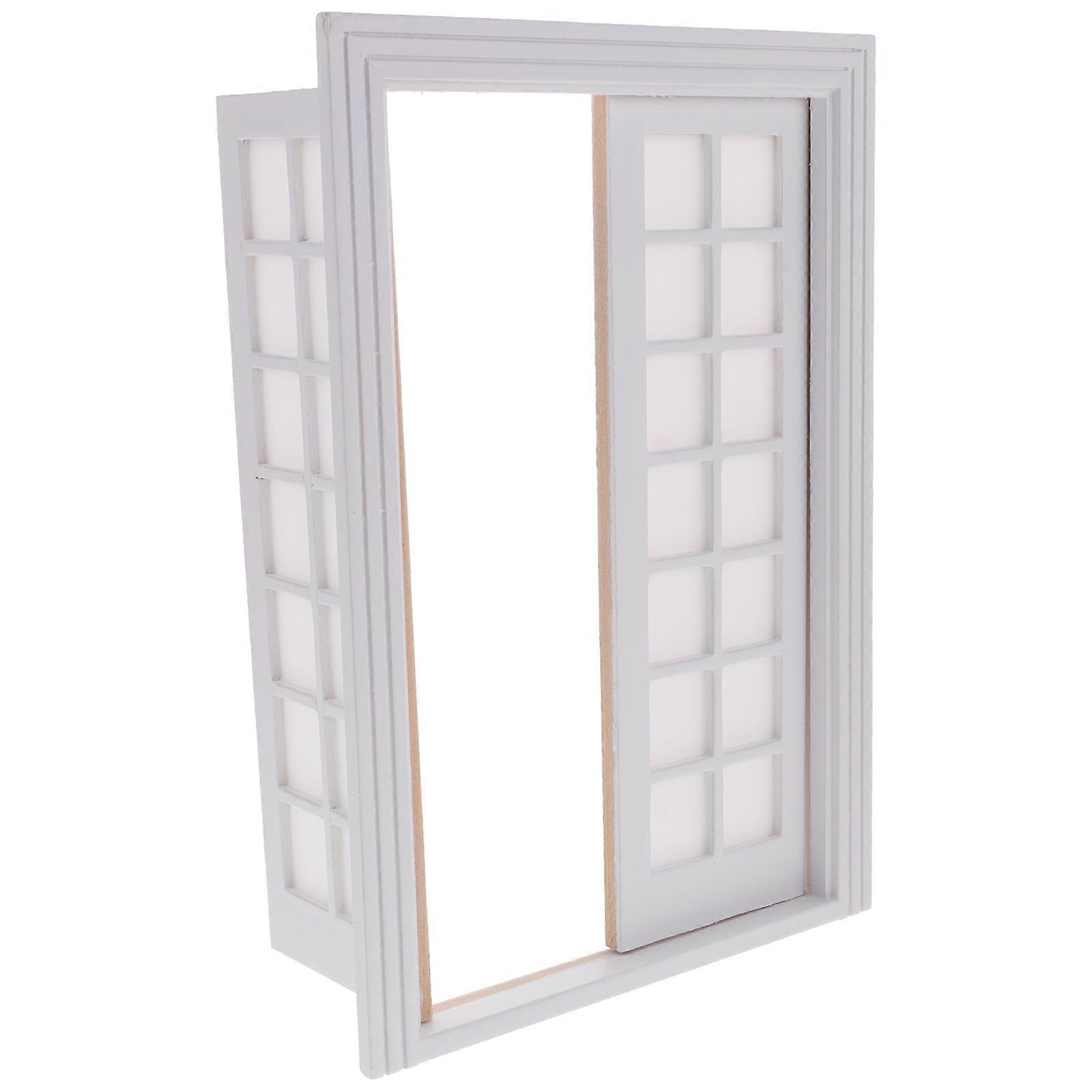 Wooden Mini Door Model for Decor White Realistic Simulation Door with Excellent Craftsmanship 1:12