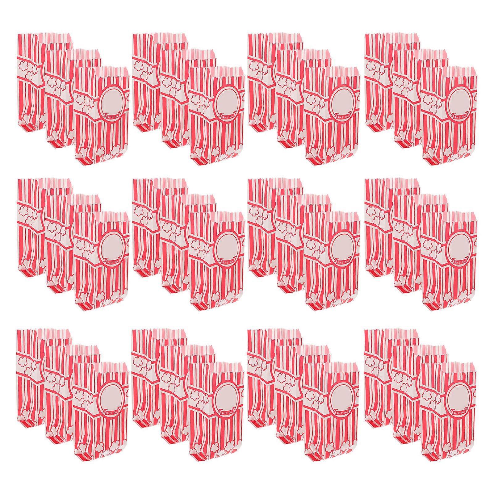 Popcorn Paper Bags for Storage Use Creative Wide Bottom Design Multi Color Portable Snack Accessory 50pcs