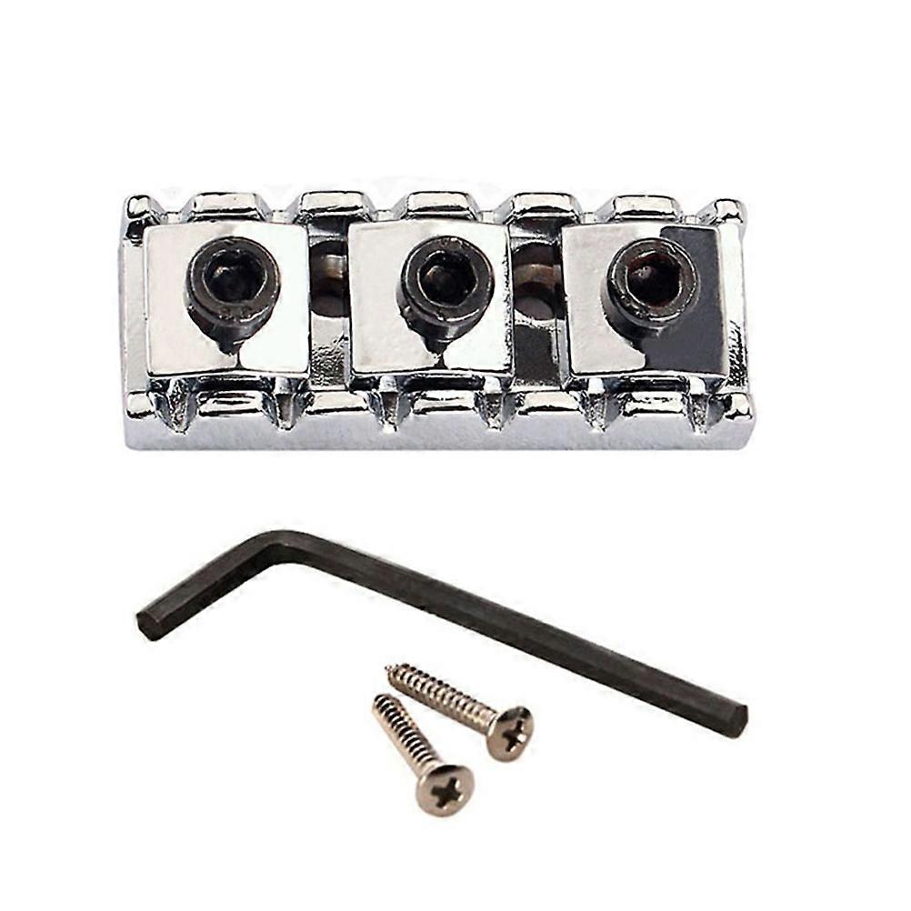 Electric Guitar String Lock Square Shape Silver Color 42mm Zinc Alloy Accessory 1Pack