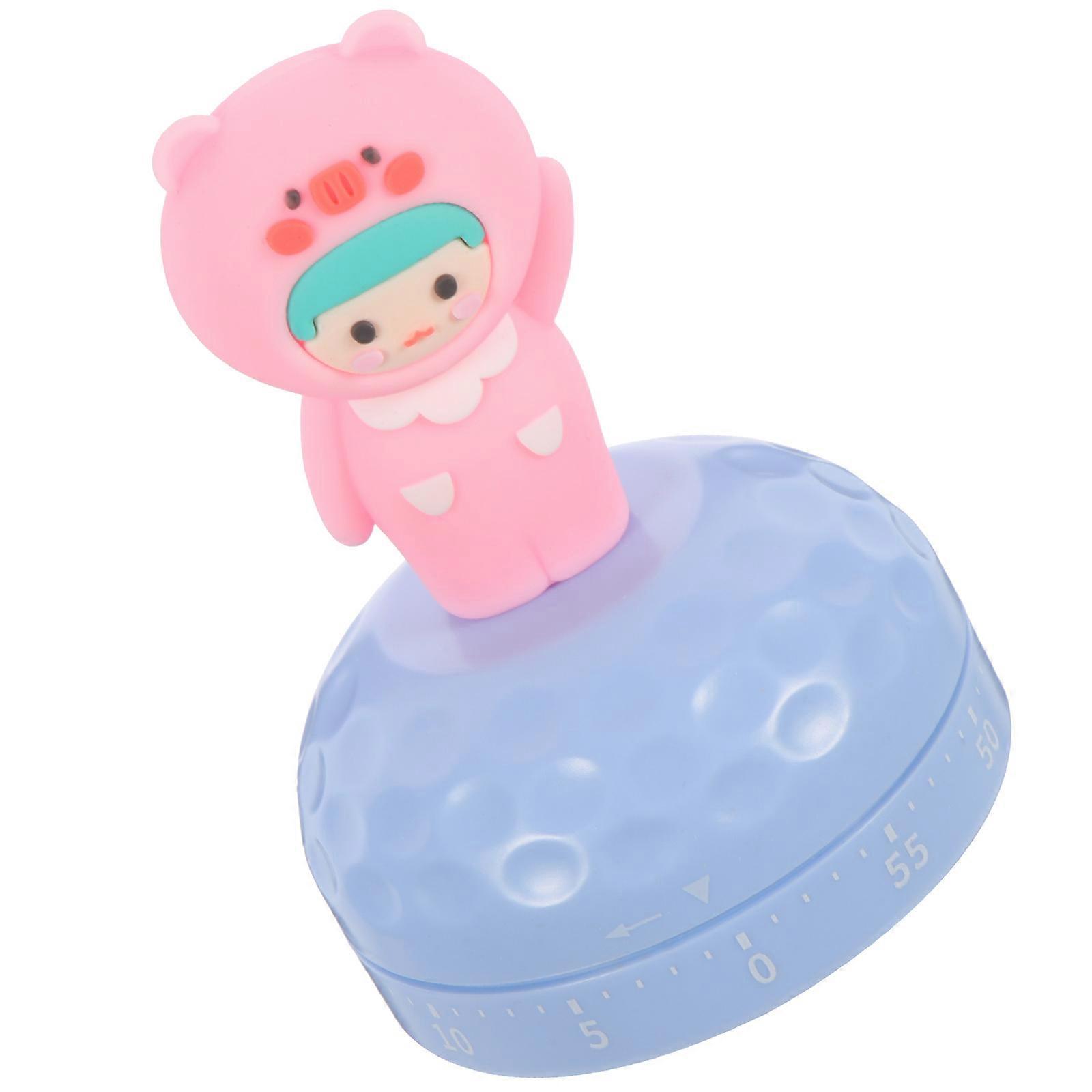 Pink Plastic Kitchen Timer for Home with Cute Appearance and Safe Design 4.5 x 3.2 Inches