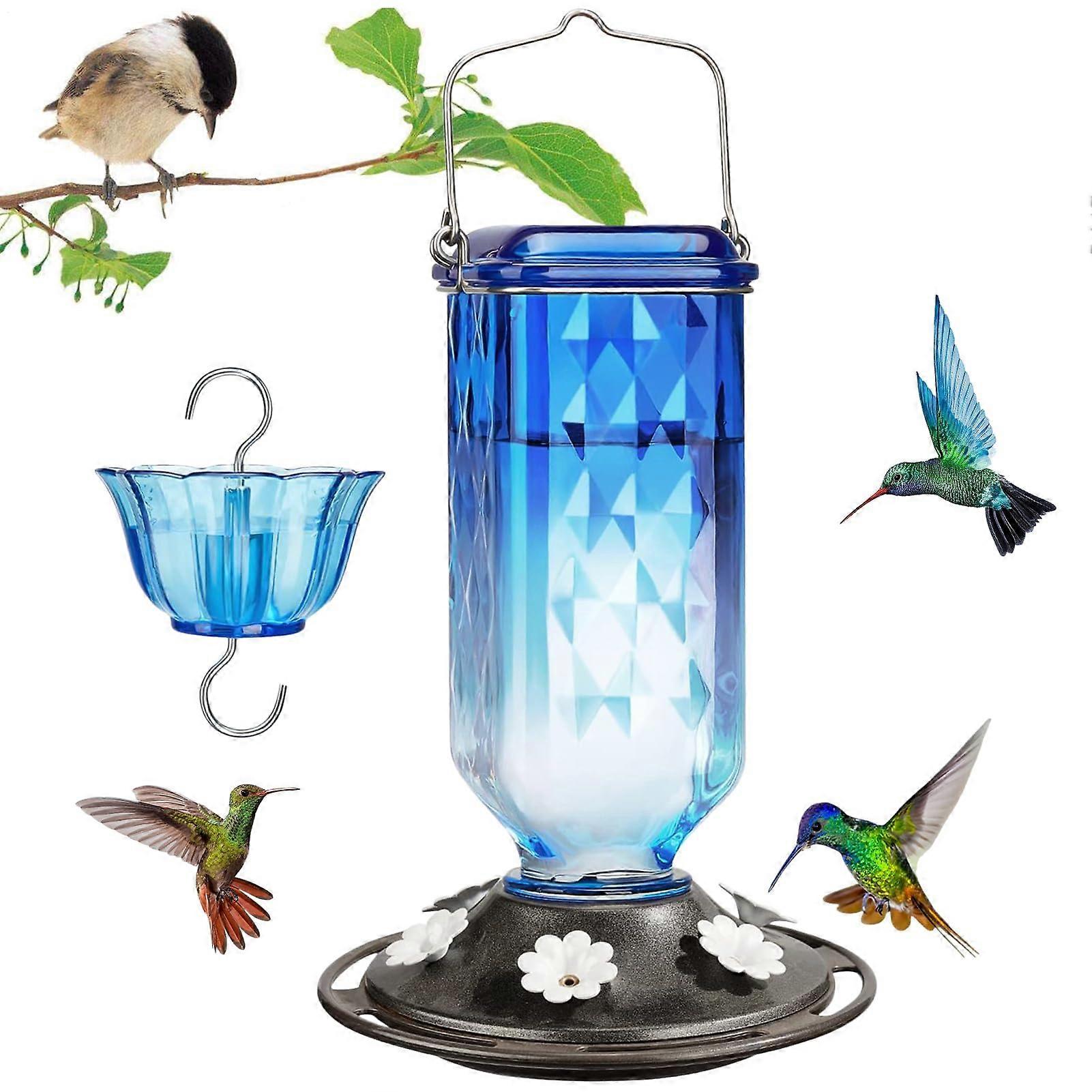 KolibriFeeder by Gourmandise – Outdoor bird feeder with ant moat, leakproof nectar dispenser blue gradient