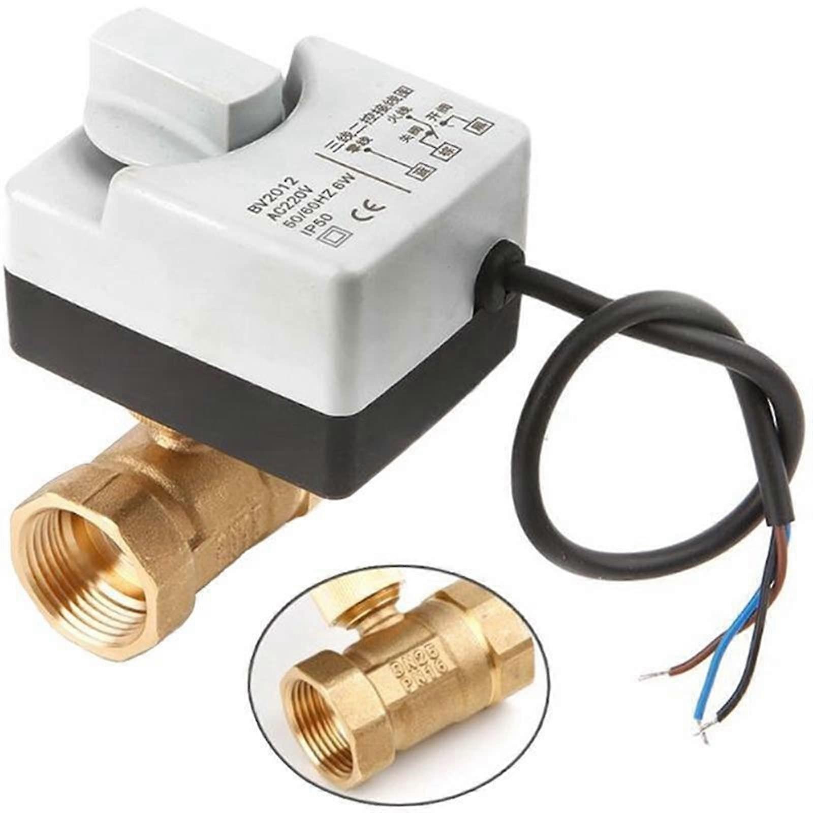 1/2" to 2" Electric Actuator with Manual Control 2-Way 3-Way Brass Ball Valve for Water Oil Air DN32 AC220V