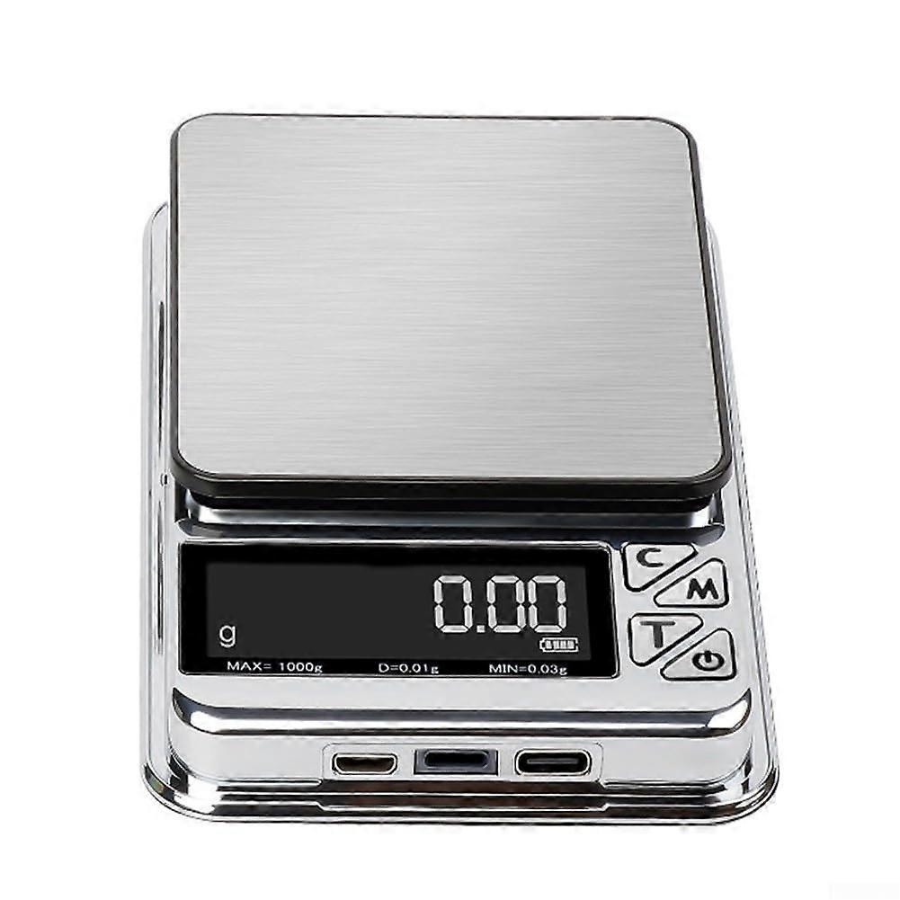 Portable Mini Scale 0.01g 200g Rechargeable Portable Mini Jewelry Scale LCD Display Scale Gram Oz Carat for Kitchen