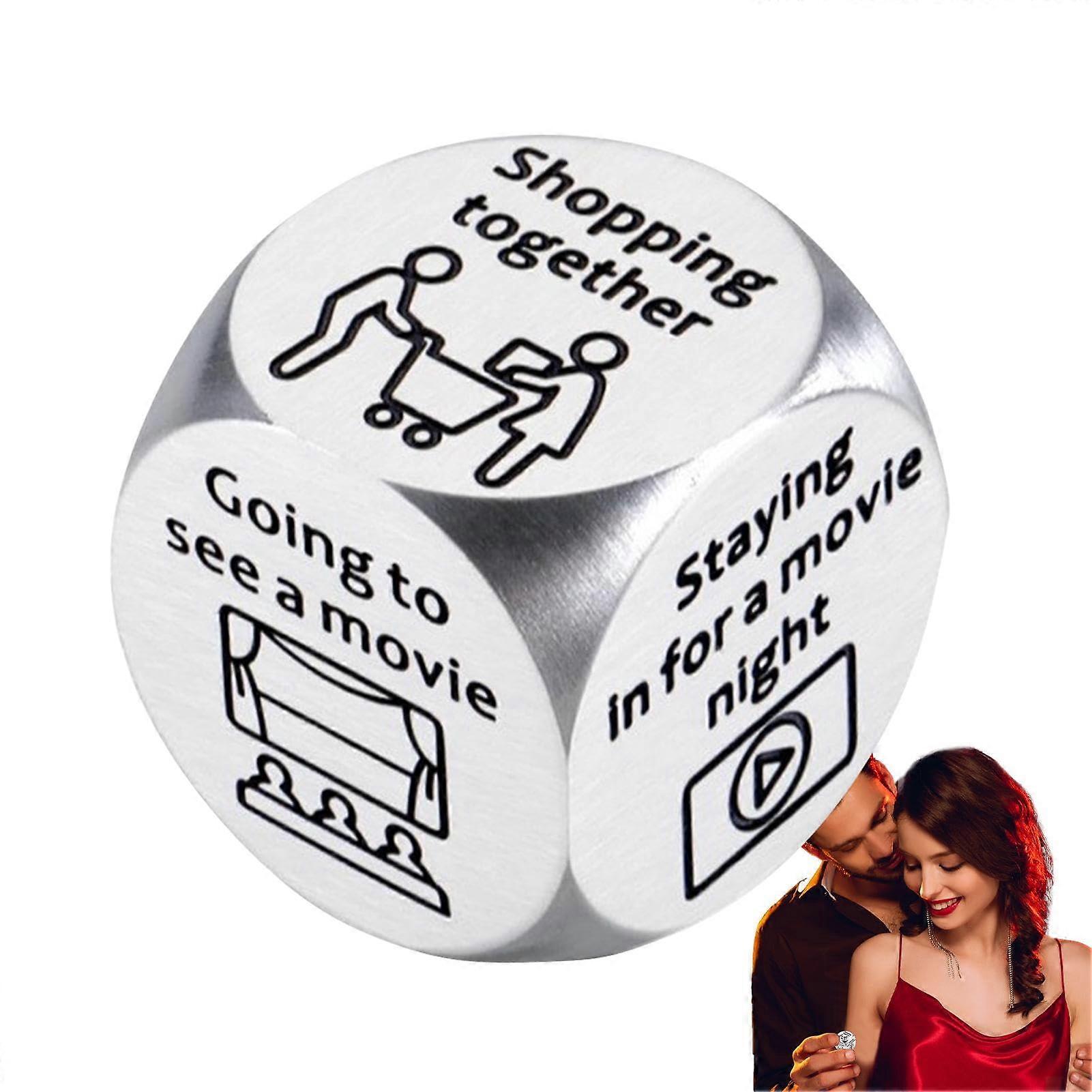 Stainless Steel Decision Dice for Couples - Fun Choice Selector for Date Night and Options (JC-26-1)