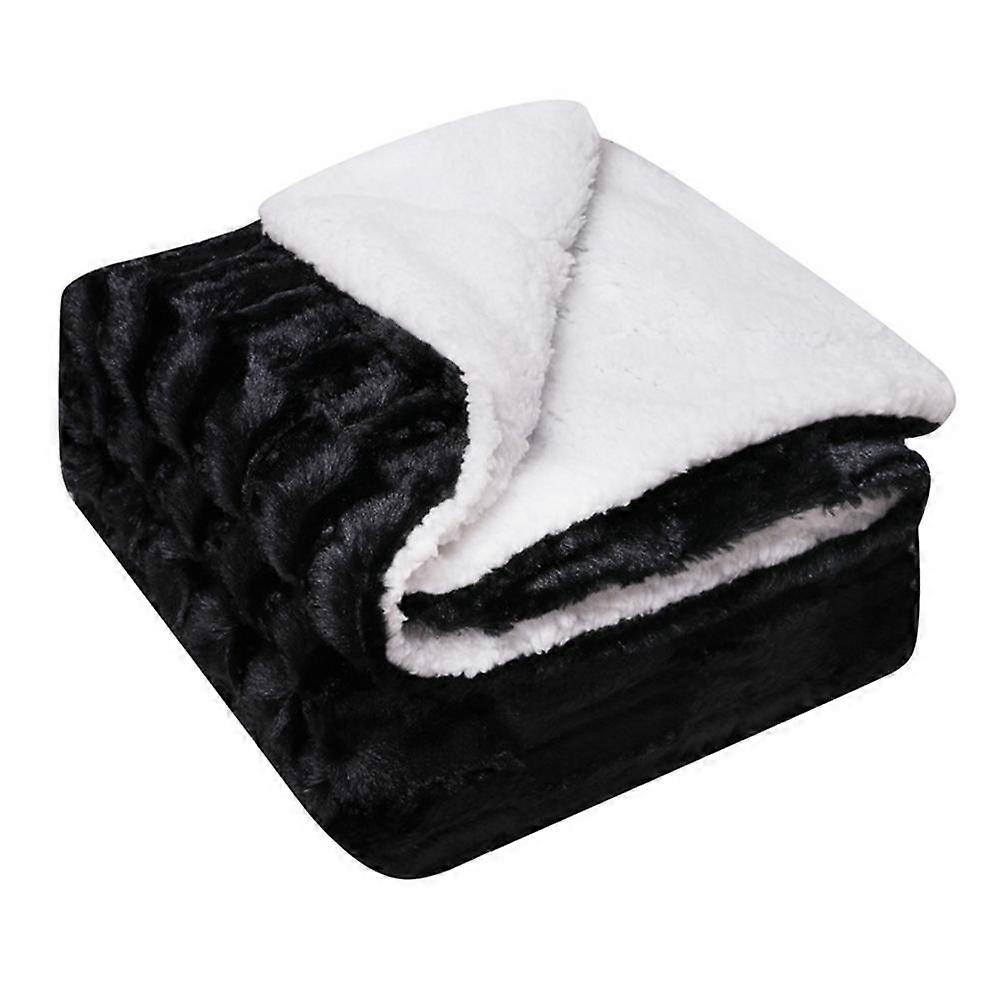 Double Layer Sheep Wool Blanket Thick Faux Fur Plush Back Printed Blankets Tie-dye Brushed PV Fleece Thickened Soft Blanket Fo