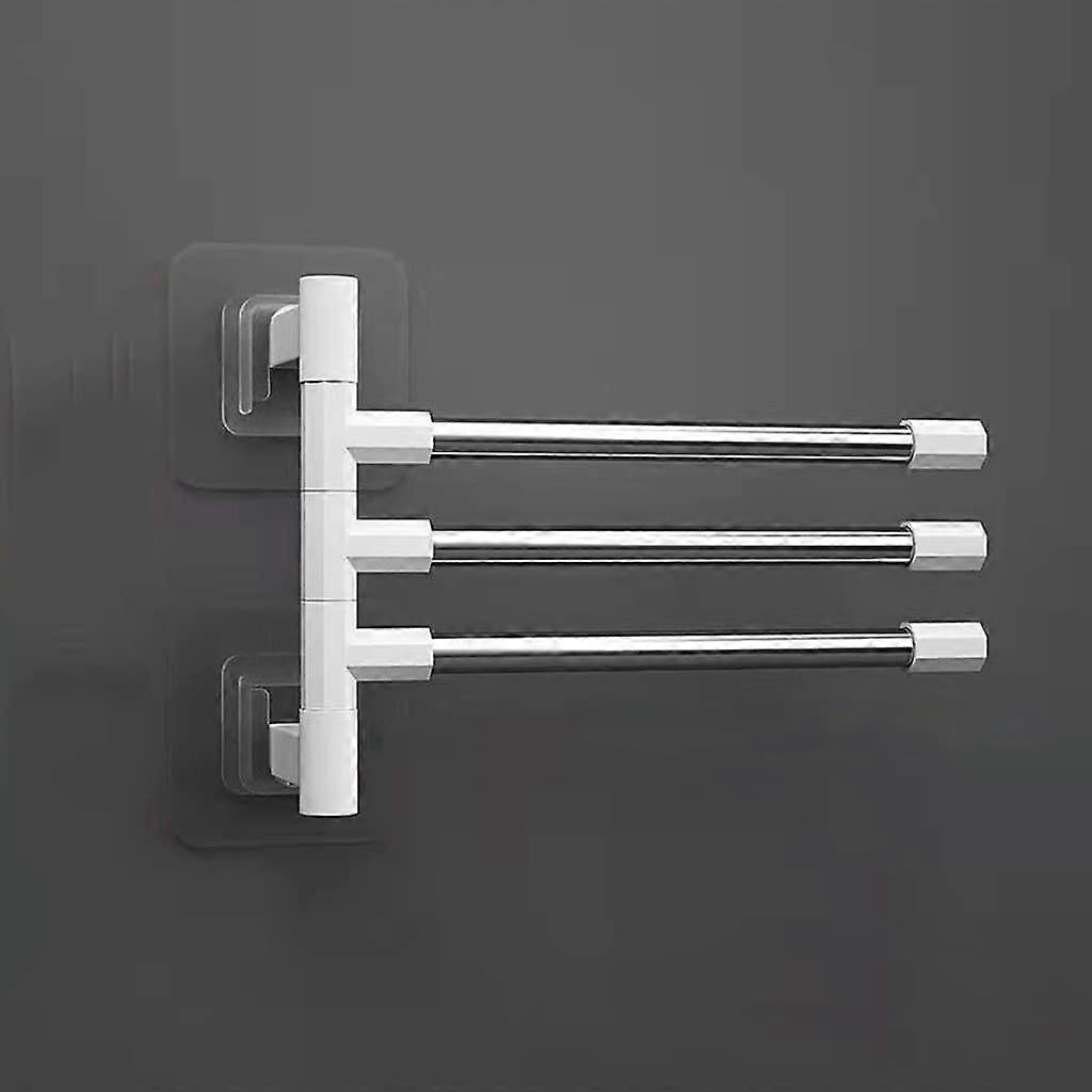 Towel Rack Rotating Wall-Mounted Aluminium 2/3/4/5-Bar Towel Holder, Kitchen Shelf and Paper Towel Holder, Size 3