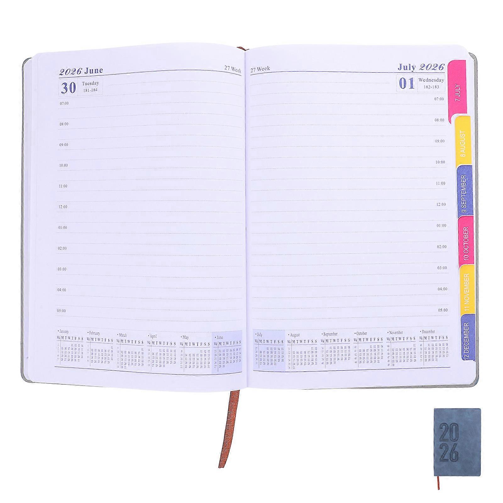 Weekly Planning 2026 Planner Home Office Use Design Rectangular Paper Pu 12 Months Agenda Organizer 1Pcs
