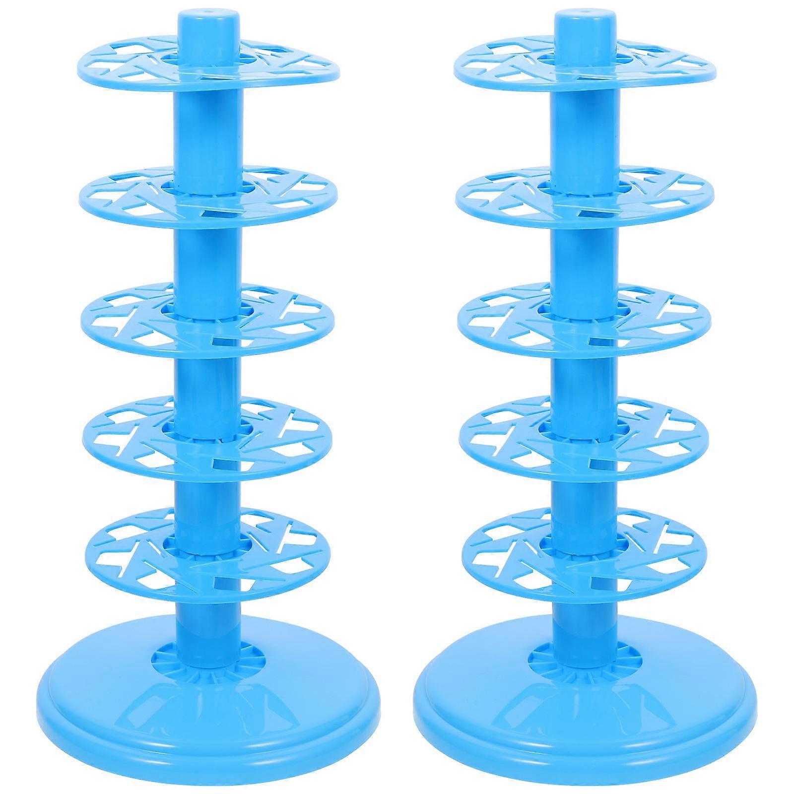 Blue PP Lollipop Holder for Party Display and Storage Lightweight Tiered Lollipop Stand 5 Layers
