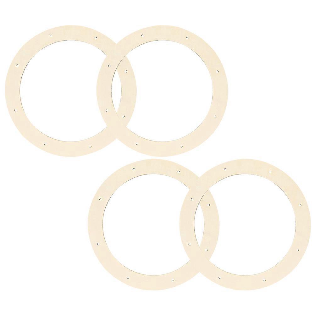4pcs Hanging Round Wreaths Frames Wooden Circle Wreath Rings for DIY Crafts
