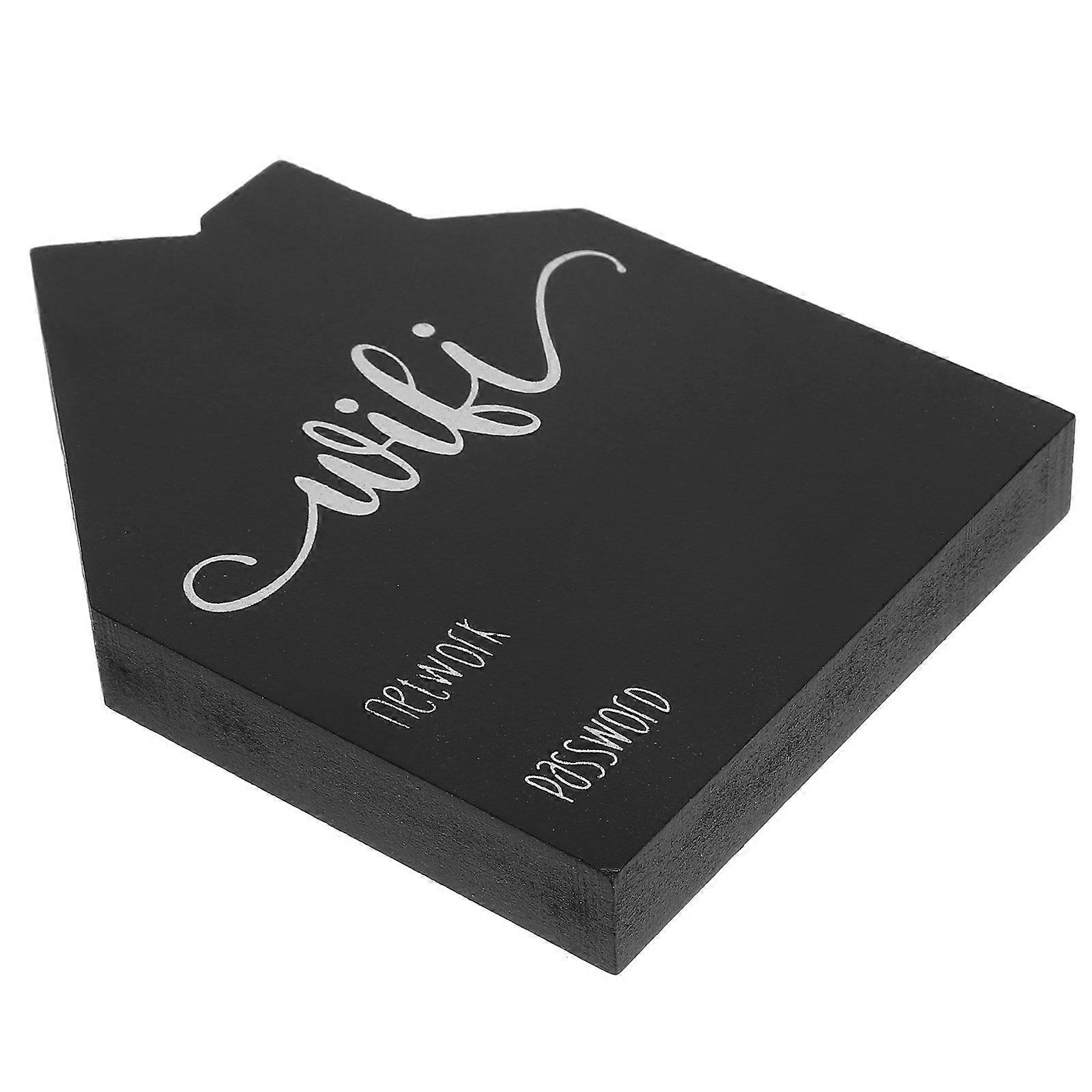 Wifi Code Plaque Wooden Decorative Item For Cafe 4.91X3.73X0.59in Rectangle