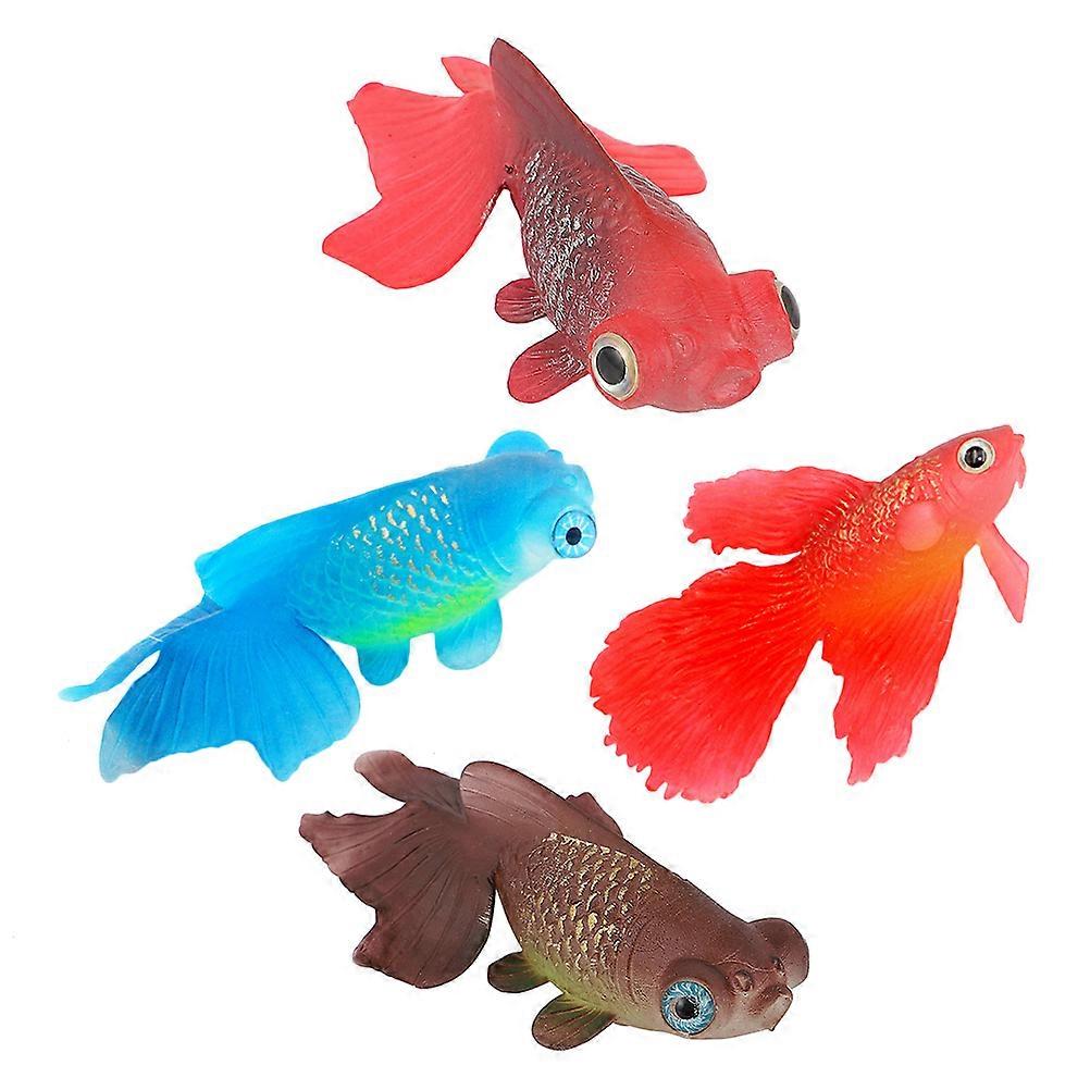 Aquarium Accessories Set with Luminous Effect Silicone Artificial Fish for Decoration Assorted