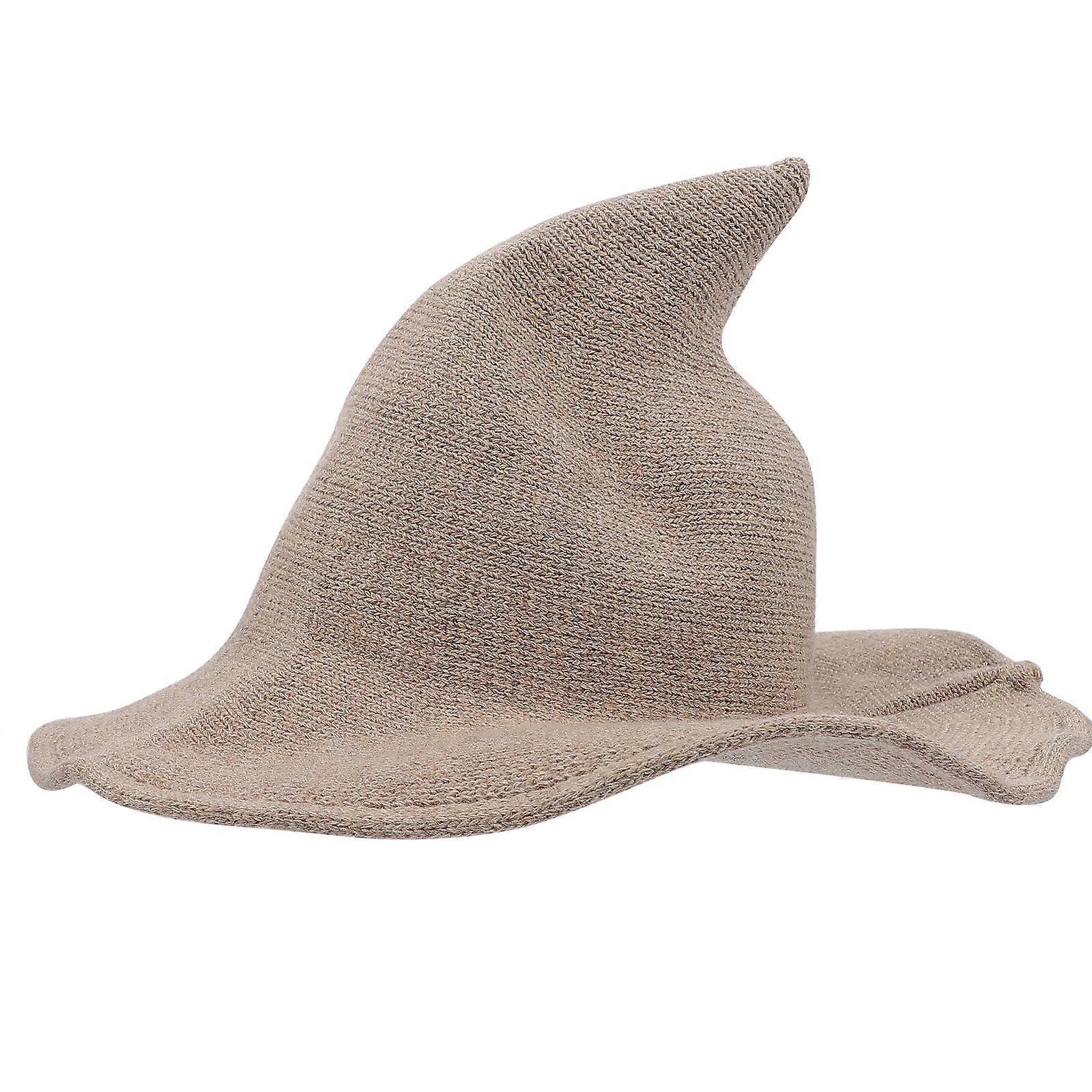 Witches Style Halloween Wizard Hat Caps For Women Perfect For Masquerade And Outdoor Protection Available In Khaki Color And 1Pcs