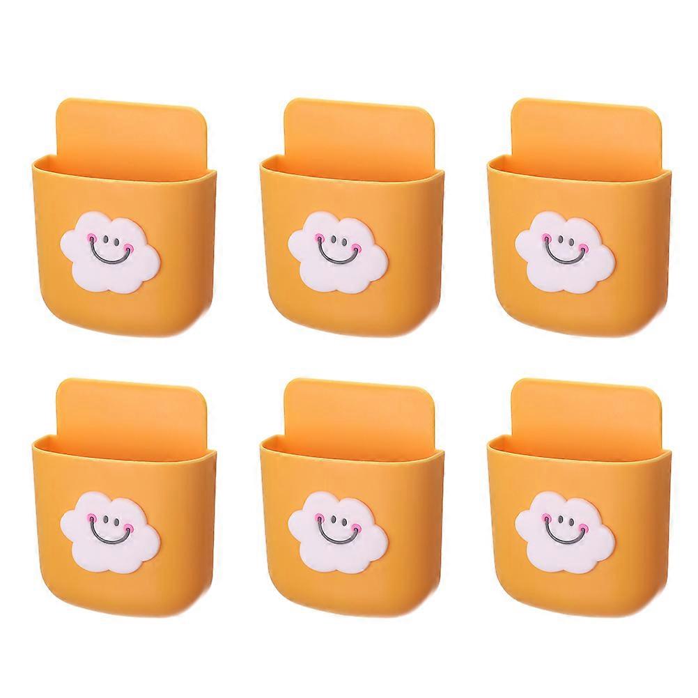 6pcs Wall Mount Pen and Remote Holder Pencil Organizer