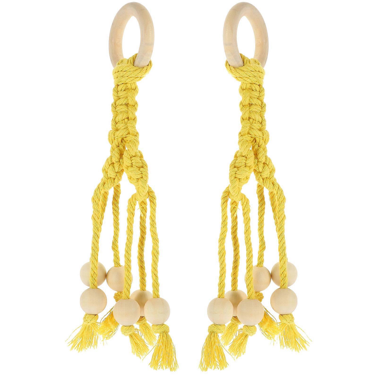 Bohemian Cotton Rope Banana Hanging Hooks Set   Space Saving Fruit Hammock for Kitchen Storage & Stylish Display