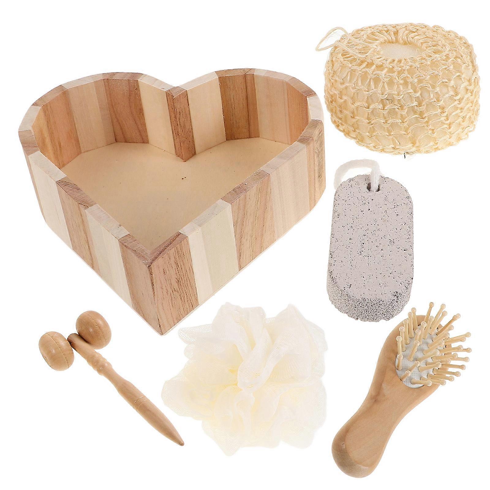 Bathing Tools Heart Shape Box Bathing Skin Cleaning Kit For Shower 17.00X16.50X5.00CM Relaxation 1 Set