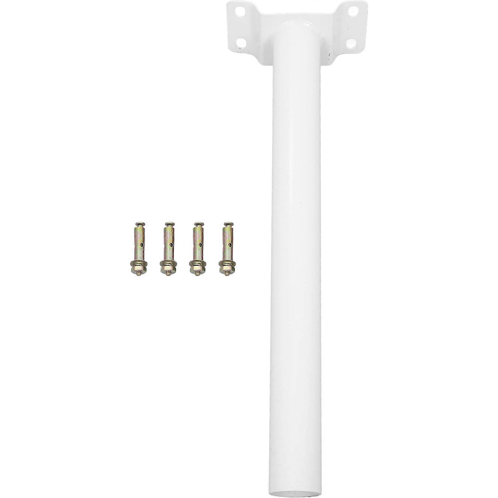 Integrated Solar Light Pole Bracket with Arm – White Mounting Hardware for Garden, Road, Courtyard Solar Street Lights – Universal Outdoor