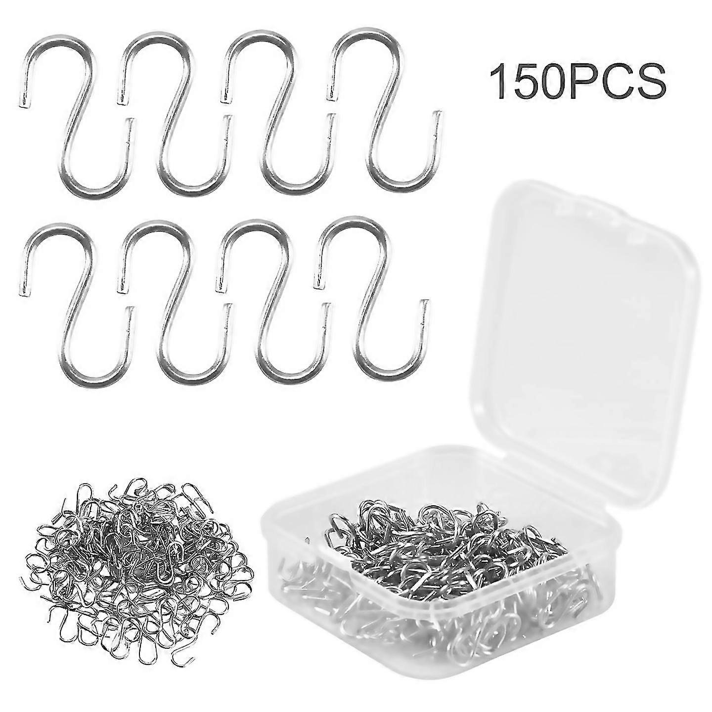 For 150 Pieces Mini S Hooks Connectors Metal Sshaped Wire Hook Hangers