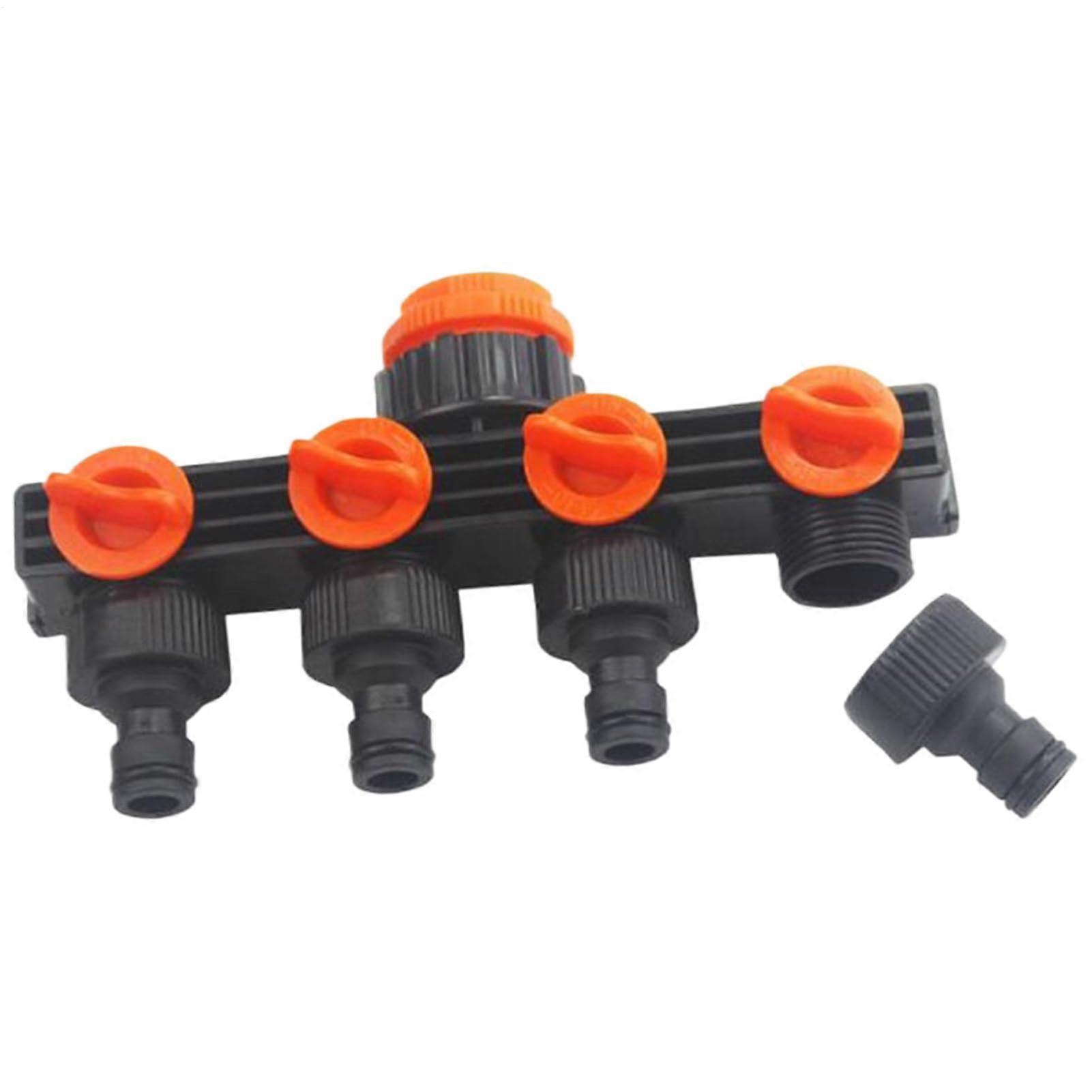 Schlauchverteiler Hose Splitter - 4-Way Garden Hose Connector, Robust Irrigation Valve For Lawn, Garden, Home & Property