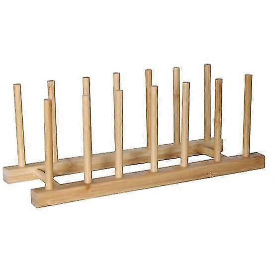 Kök Förvaringsställ Bambu Anti-halkplatta Grytlock Diskskål Torkhållare Organisation Skärbräda Dräneringsstativ