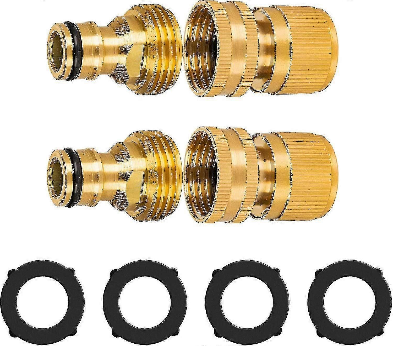 Durable Hose Connector Set for Garden and Home Use (2 Sets, 3/4 Inch)