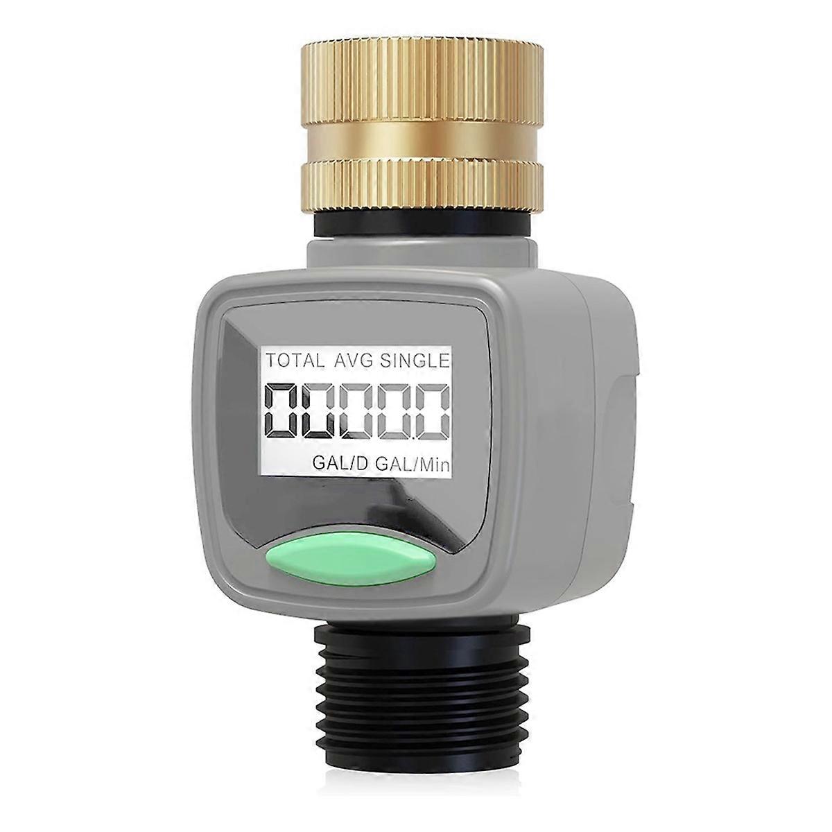 Water Flow Meter with Brass Inlet GPM for Garden Hose Watering