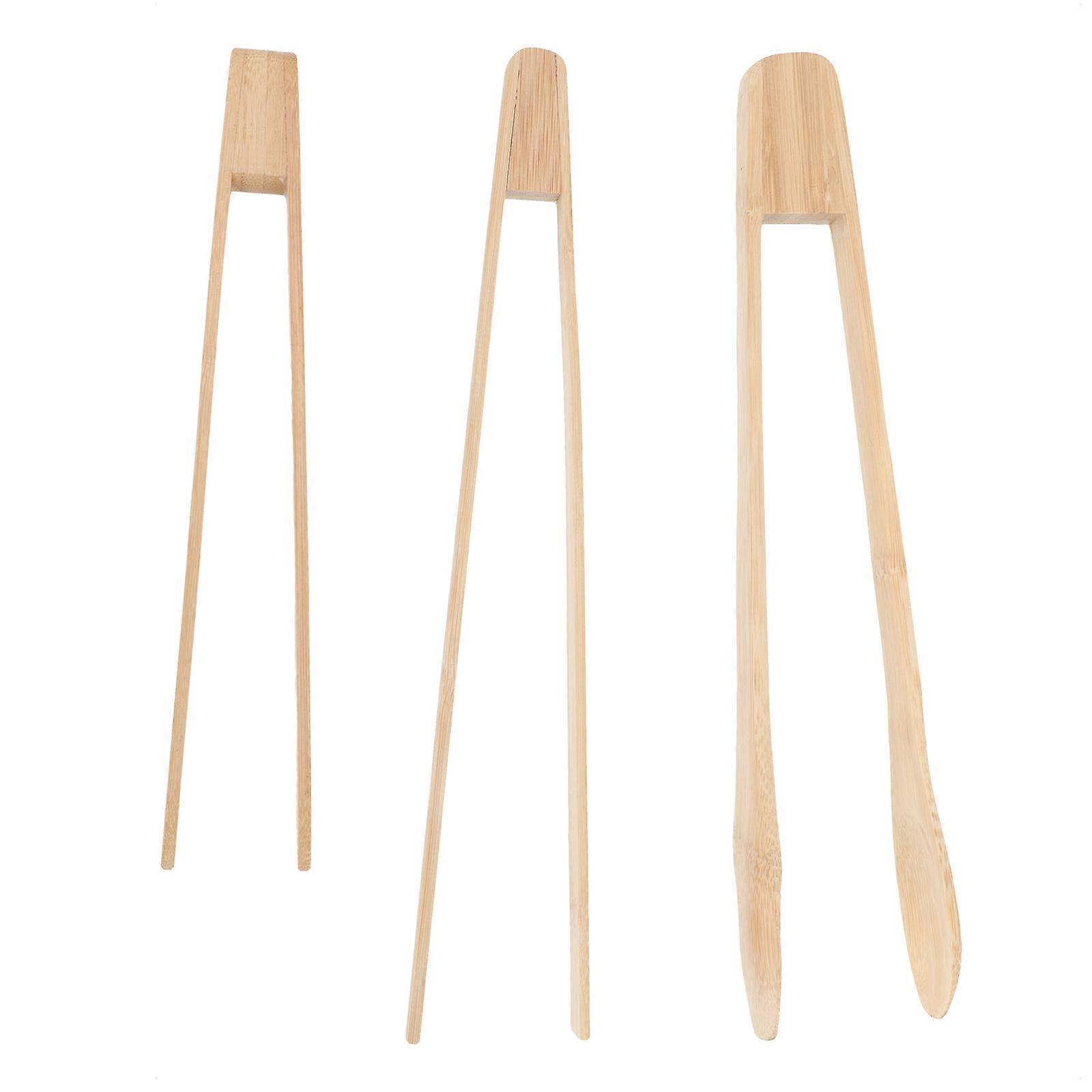 3 Piece Set of Khaki Synthetic Material Buffet Grill Clips and Tongs for Home Cooking and Outdoor Use