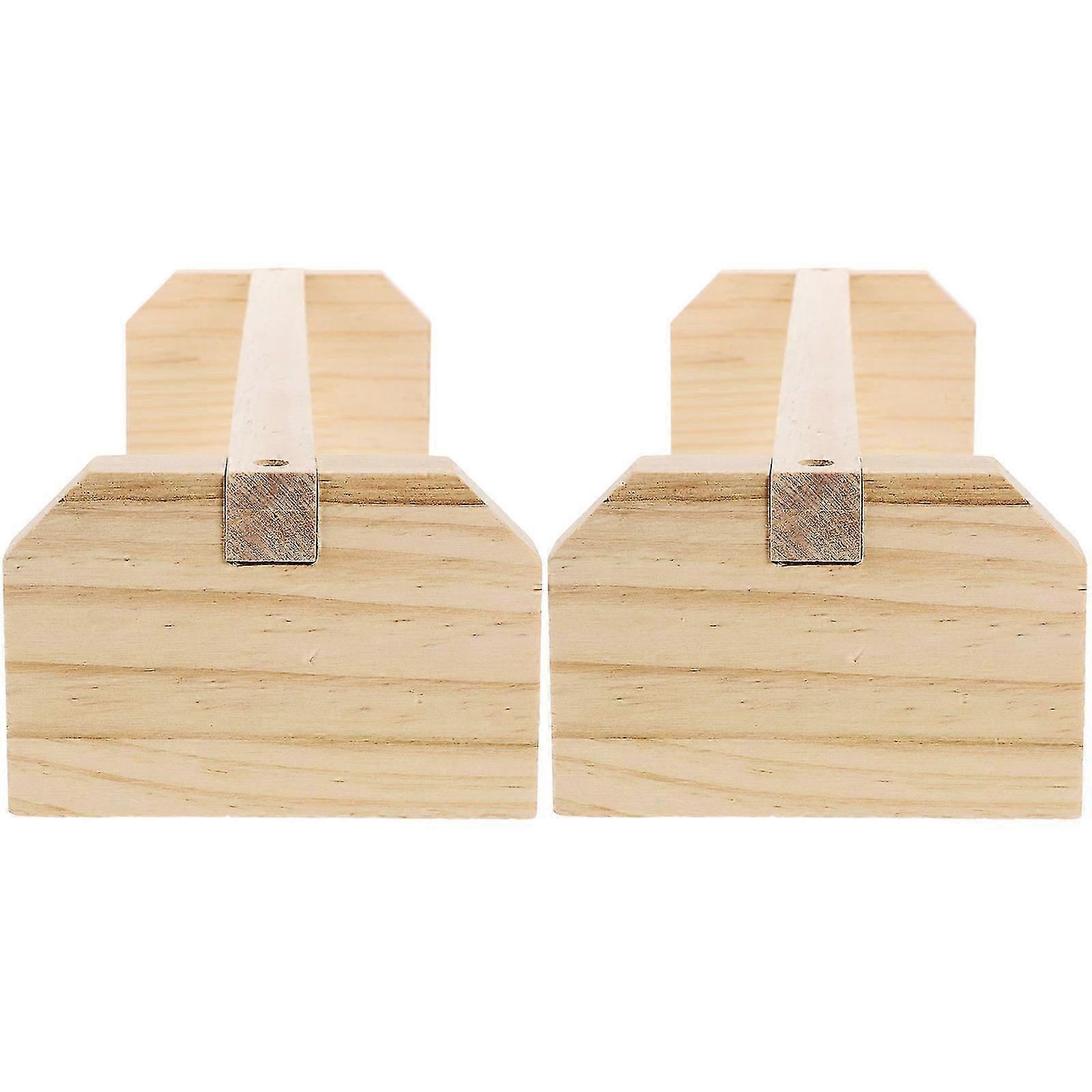 Parrot Perch Wood Bird Cage Accessories Pet Plaything Rectangular Shape Pet Training 2Pcs