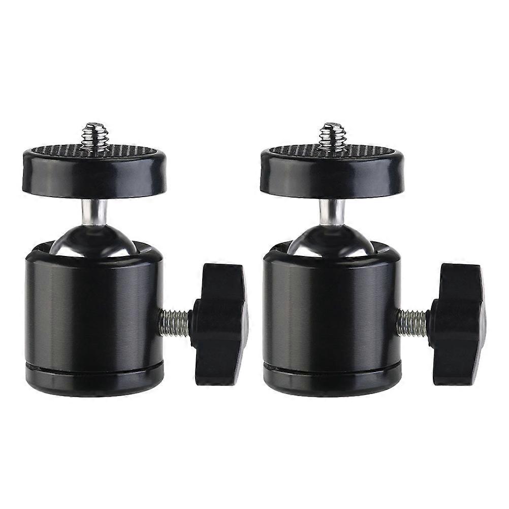 Black Metal Camera Accessory with Hot Shoe Adapter and Ball Head for Adjustable Mounting 2pcs
