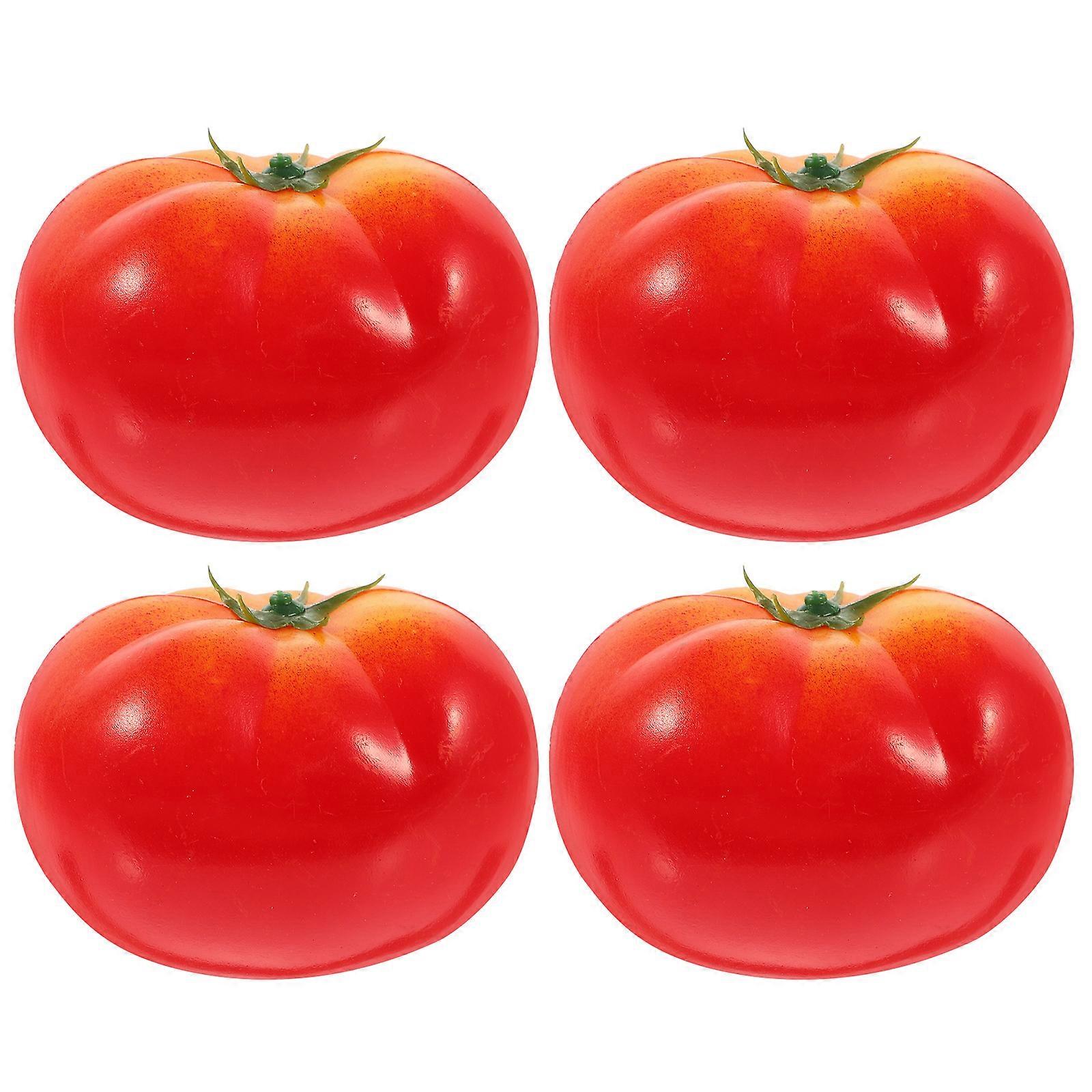4pcs Lifelike Artificial Foam Tomatoes for Decoration Realistic Vegetable Props