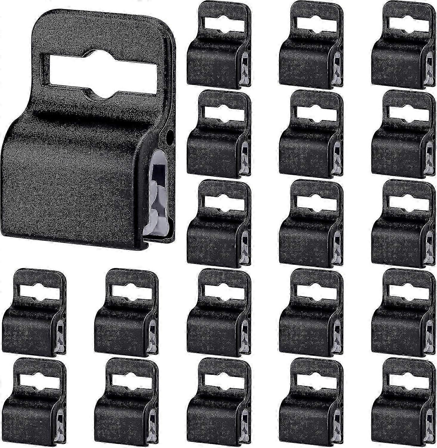 Black Clamp Card Holders Plastic Secure Badge Holders for Standard ID Cards 20 Pack