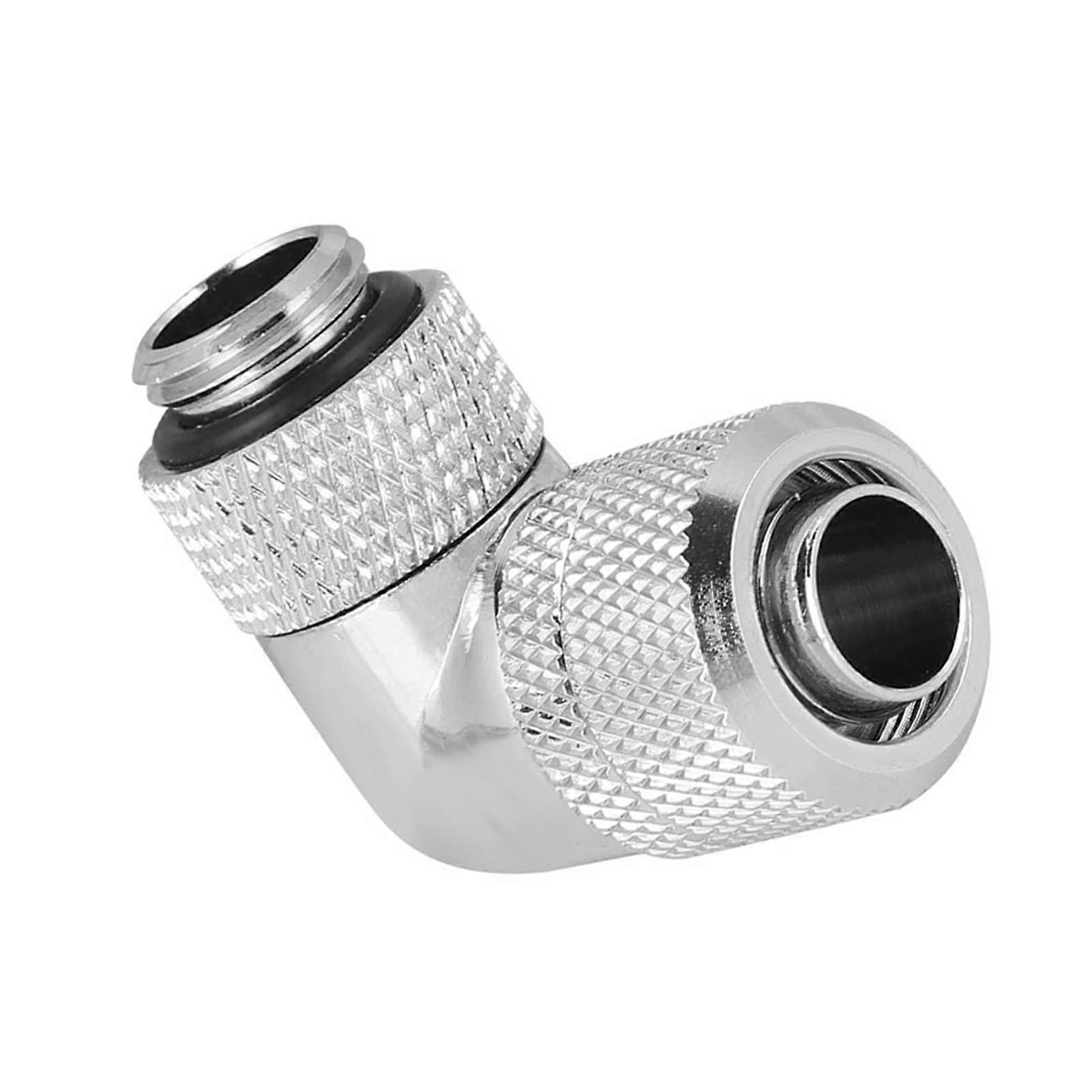G1/4 Thread Water Cooling Fitting Thin Tube 90° Right Angle Elbow (Silver)