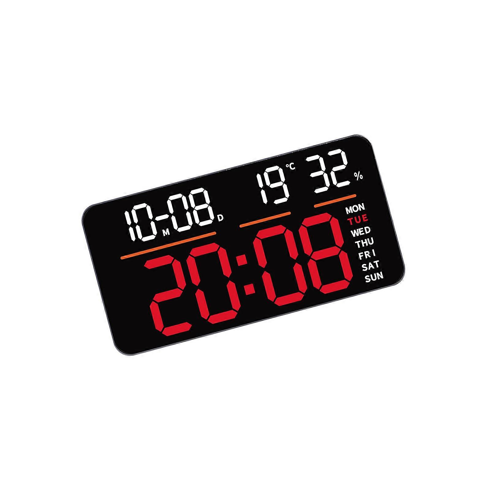 Minimalists Digital Alarm Clock Clear LED Display Wall Or Table Placement Remote Control Countdown Timer Home Decors Multicolor