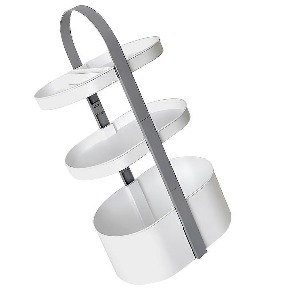 White ABS Portable Storage Rack for Home with 2 Tier Design Perfect for Makeup Organizer and Toiletry Storage
