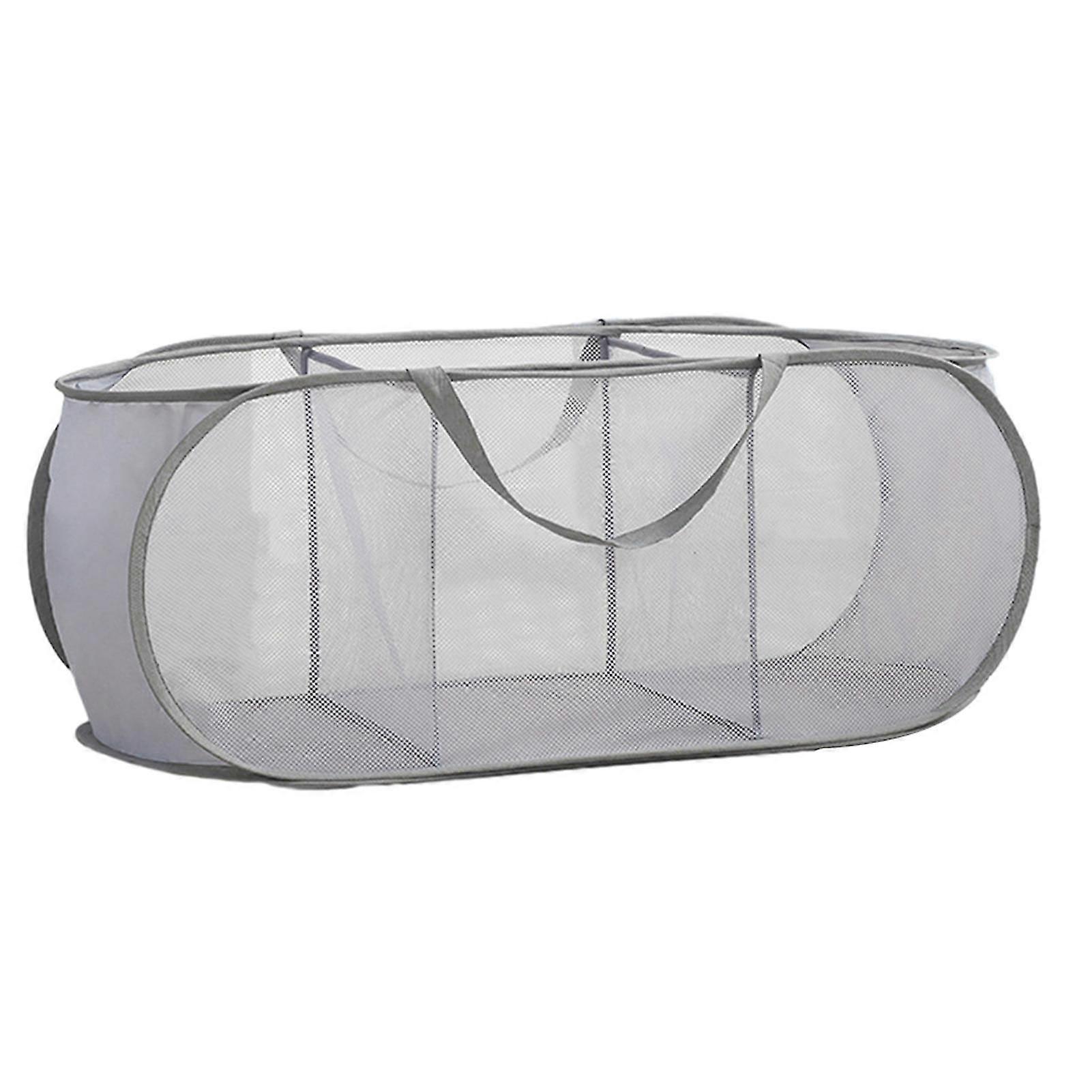 Durable Partitioned Laundry Basket Folding Storage Bag for Home