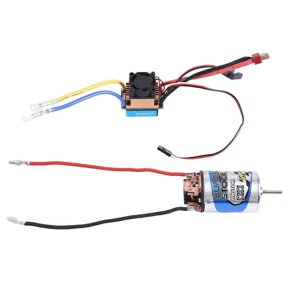 550 Brushed Motor 11T & 480A Waterproof Brushed ESC Speed Controller with 5V/3A BEC for 1:10 RC Cra