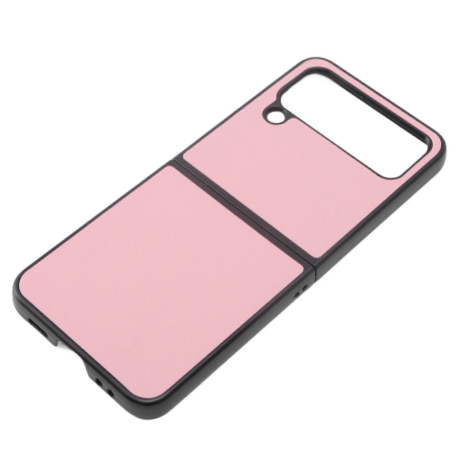 Folding Screen Mobile Phone Case Scratch Resistant Dustproof Buffer Protective Leather Case Pink 