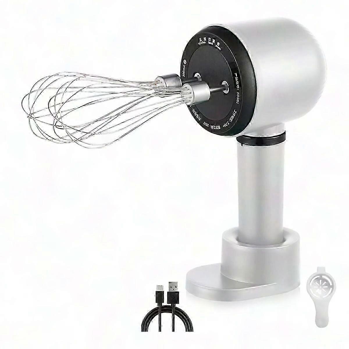 Wireless Electric Hand Mixer, Rechargeable Portable Hand Whisk with 3 Speeds & 2 Attachments for Baking