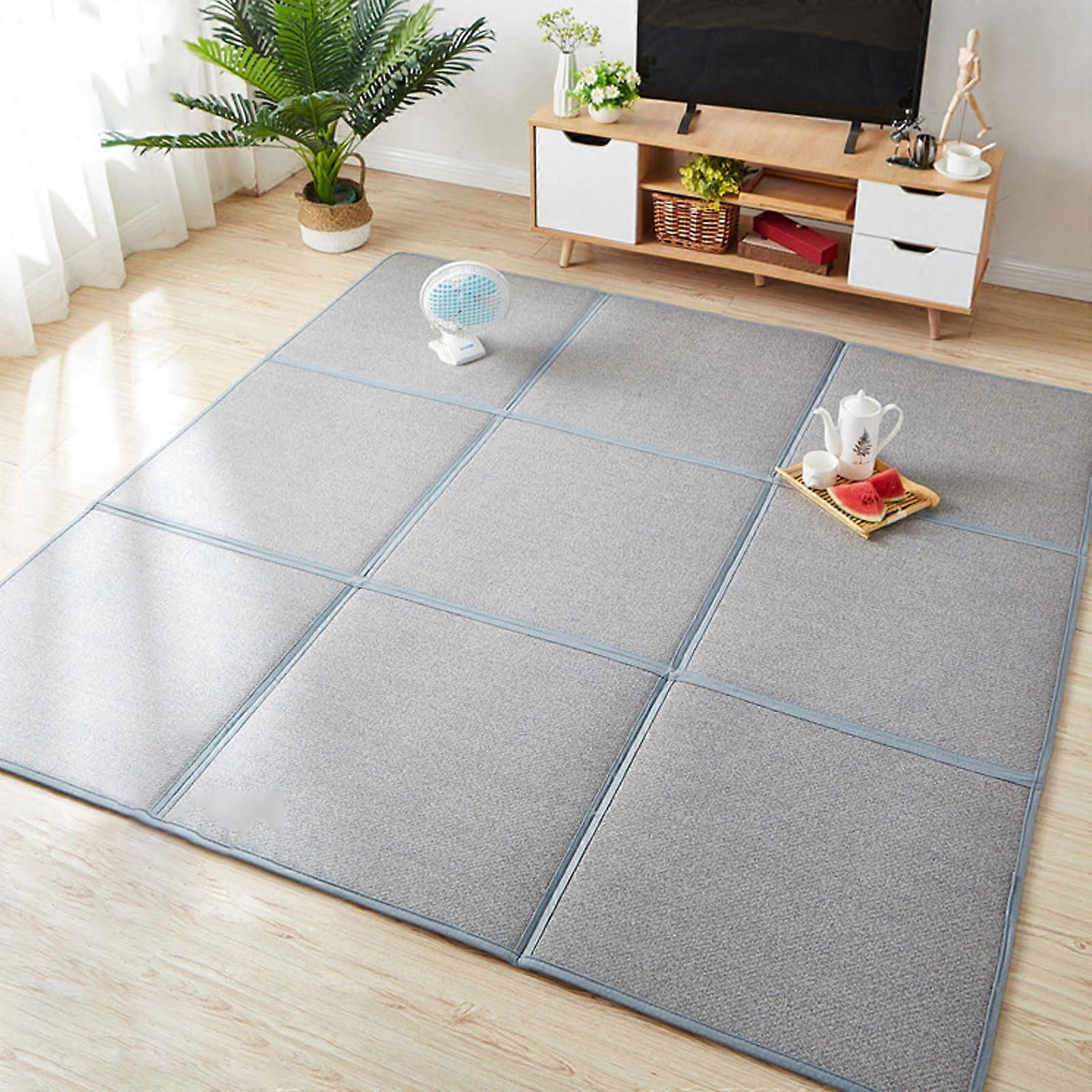 Japanese Traditional Tatami Mattress Foldable Patchwork Floor Mat For Meditation 120x180cm Style J With Non Slip Backing