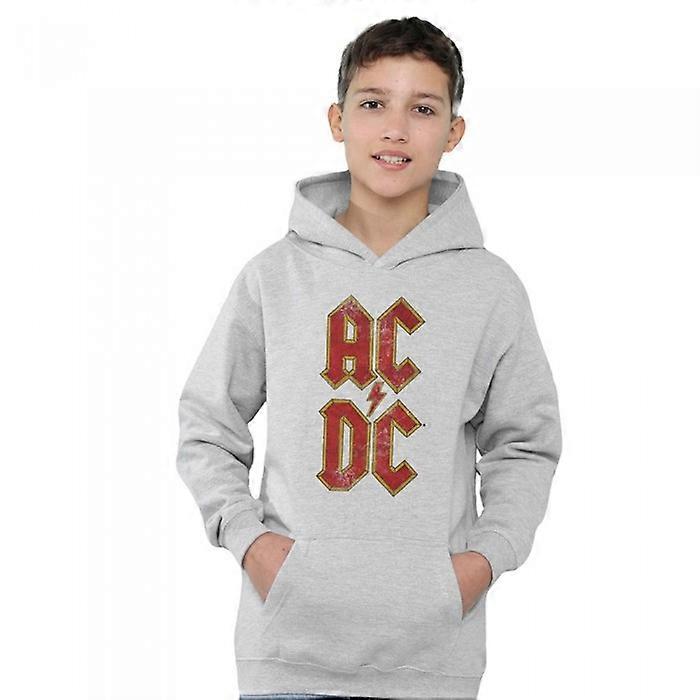 AC/DC Childrens/Kids Stacked Logo Heather Hoodie