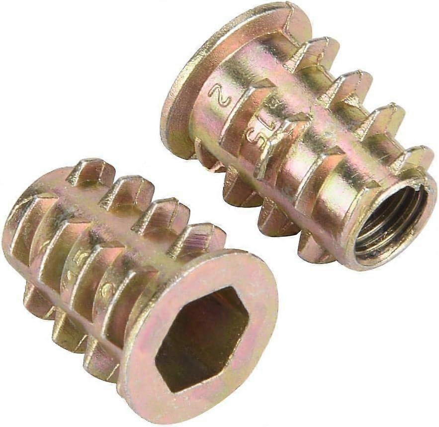 M6 Hex Nut 9 Types 50pcs Zinc Alloy Hex Nut Hexagon Socket Insert Nuts for Wood