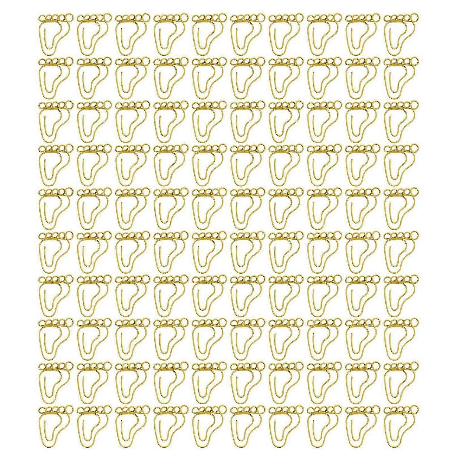 2025 最新モデル 100 個ペーパークリップ 足の形 かわいい滑り止めポータブル