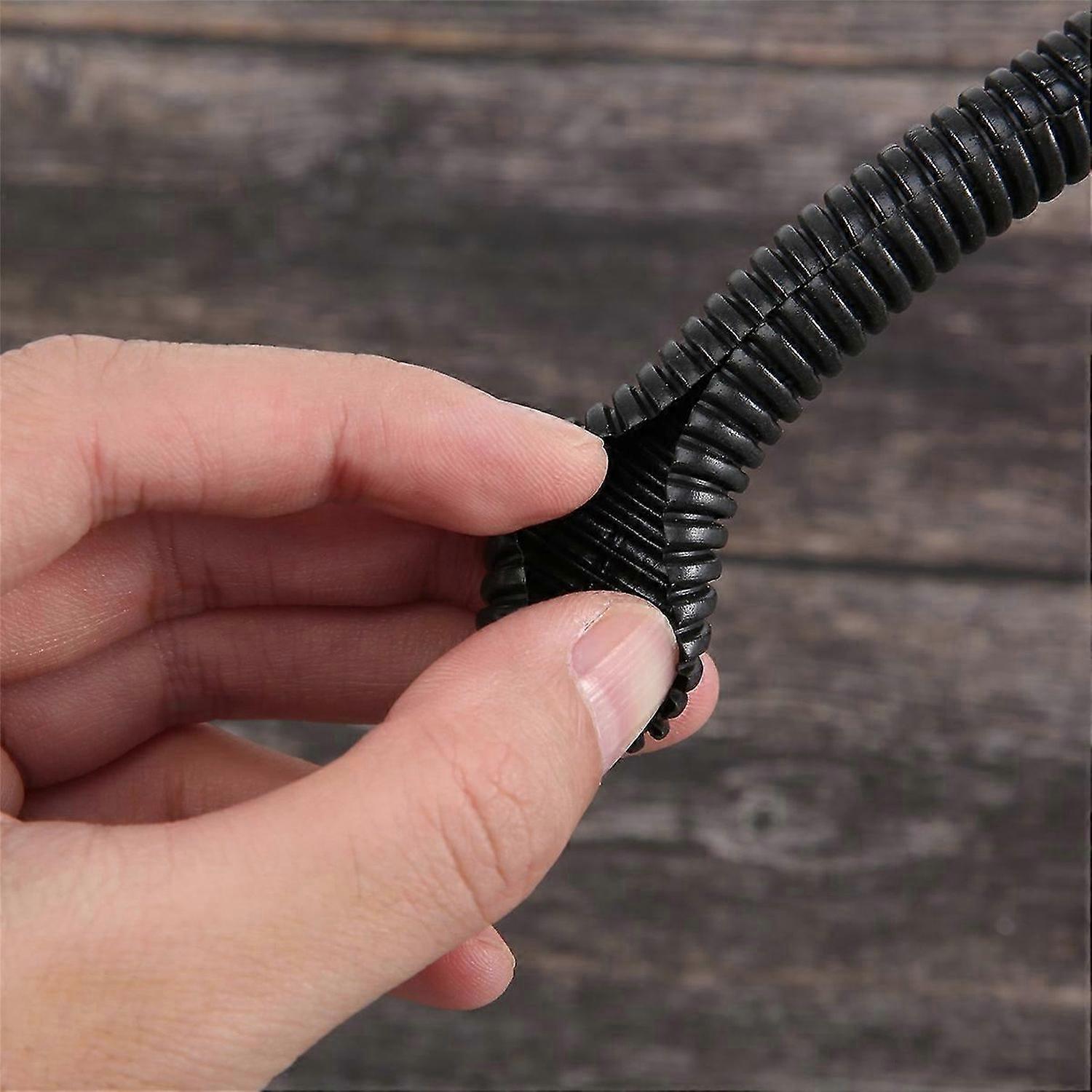 25 Ft Split Wire Conduit Polyethylene Tubing Black