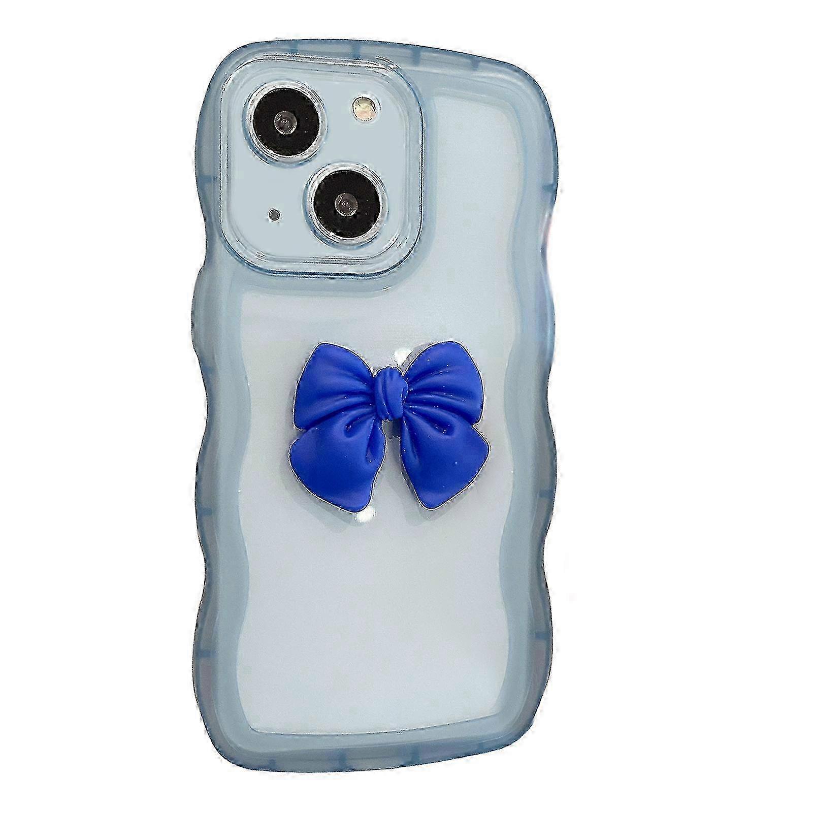 Mobile Phone Case Wavy Edge 3D Bow Colorful Protective Case Anti-scratch Cute Smartphone Silicone Case Phone Accessories for iPhone 14 Series