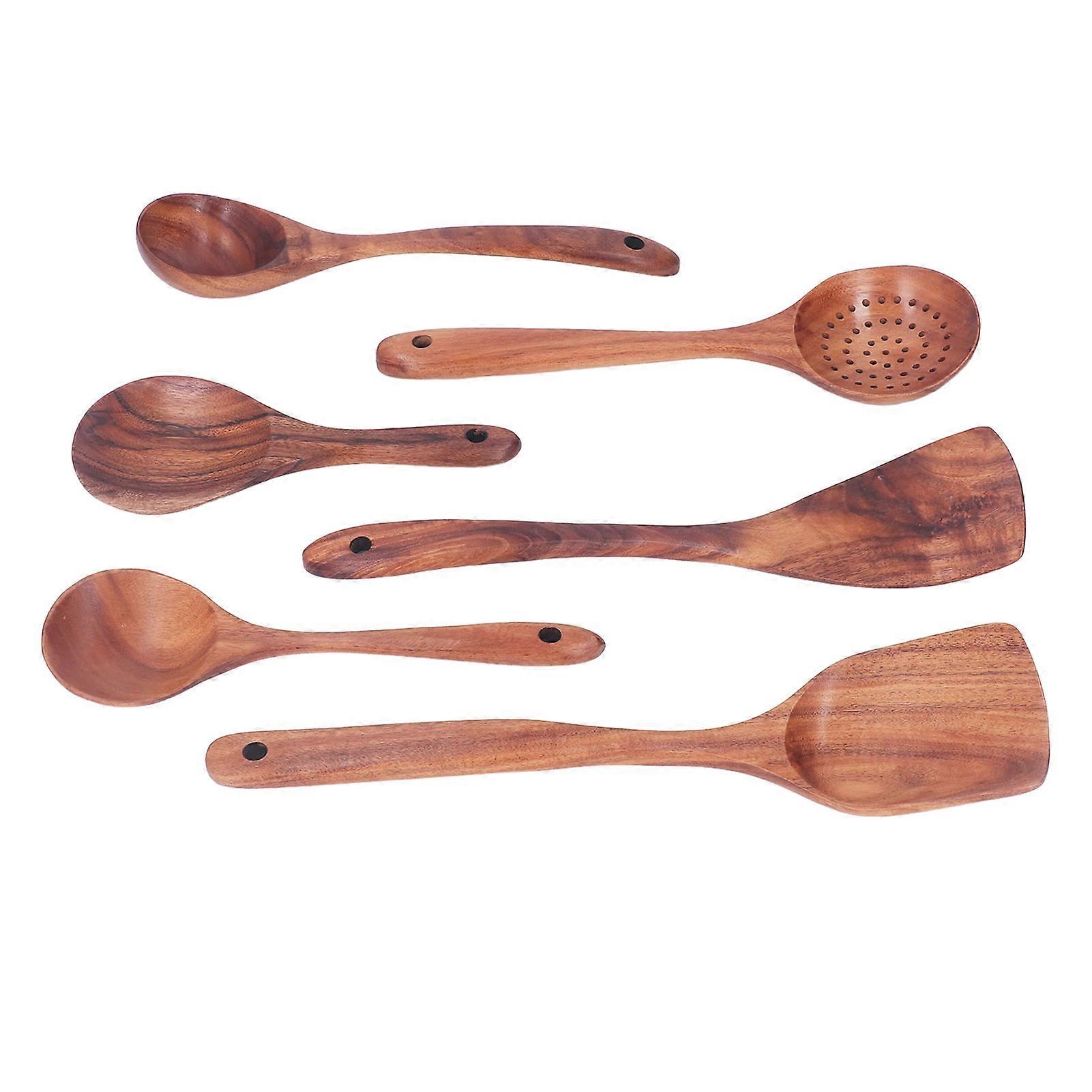Wooden Kitchen Utensils Set, Solid Wood, 427g, Comfortable Grip