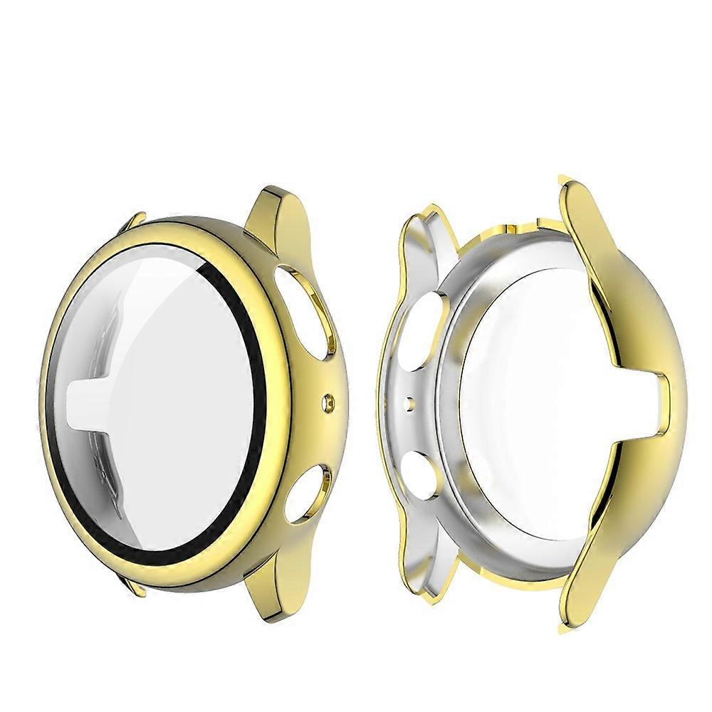 Electroplating PC Frame+Tempered Glass Screen Protector Case Shell for Samsung Galaxy Watch Active2 