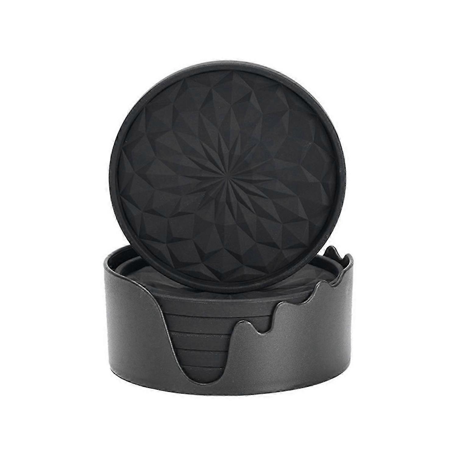 Diamond thread coasters Heat-resistant coasters (Black)