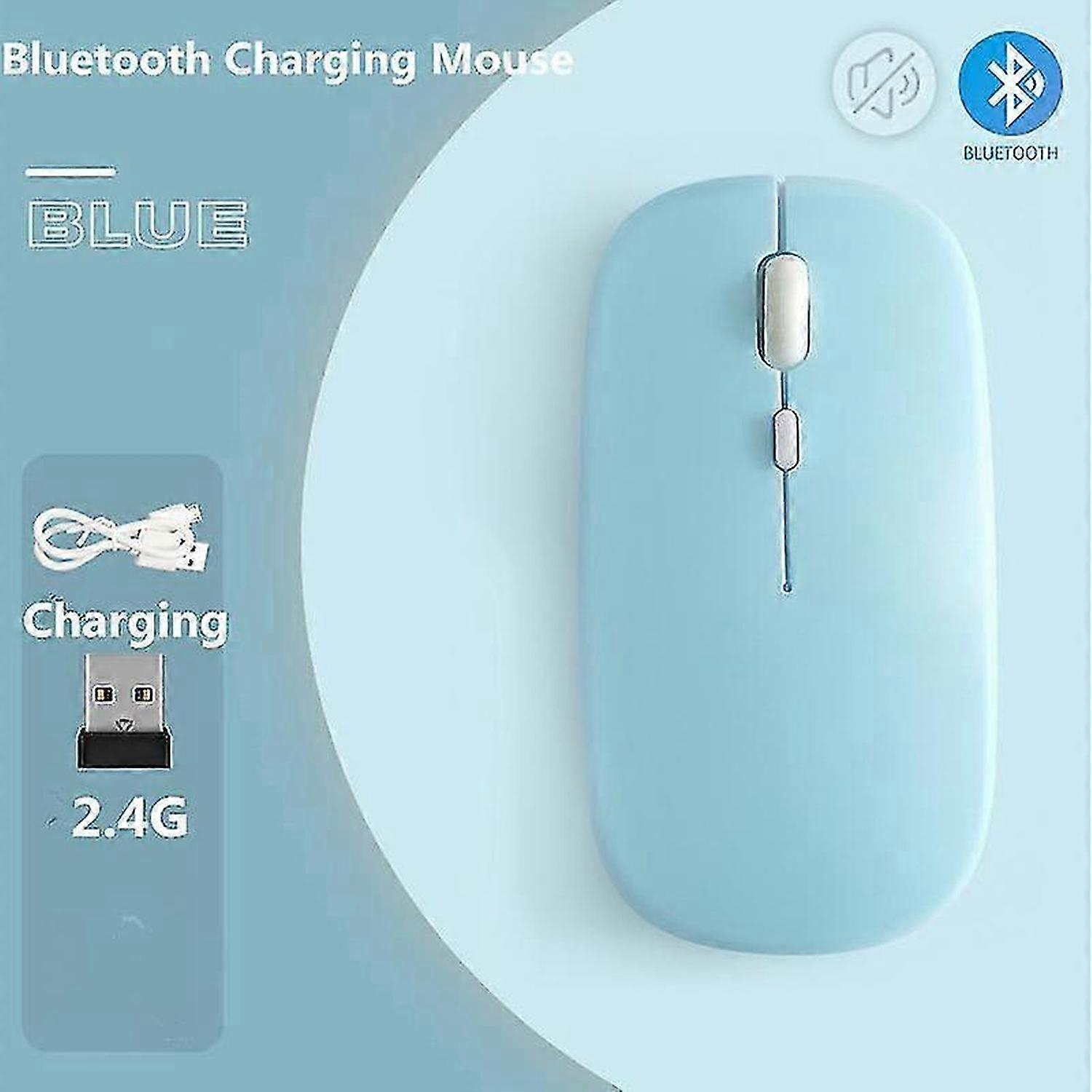 Macaron Rechargeable Wireless Bluetooth Mouse 2.4g Usb Mice For Android Windows Tablet Laptop Notebook Pc For Ipad Mobile
