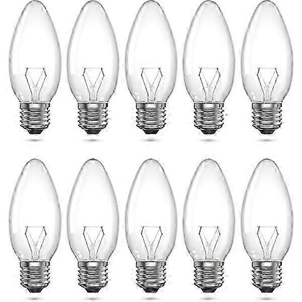 Halogen Bulb E27 40w C35 Clear Dimmable Warm White 2700k 10-pack - Light Bulb