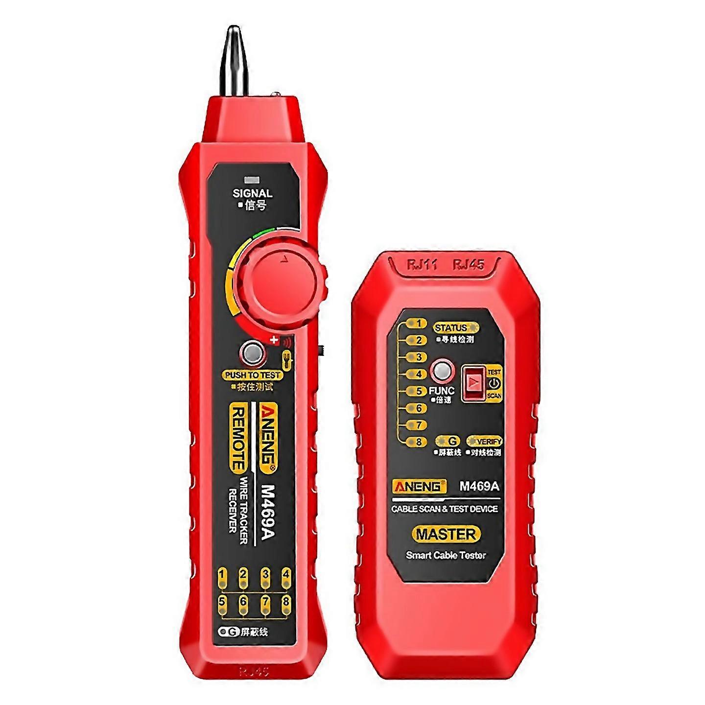 For M469a Network Cable Finder Rj45 Rj11 Lan Finder Tester Red