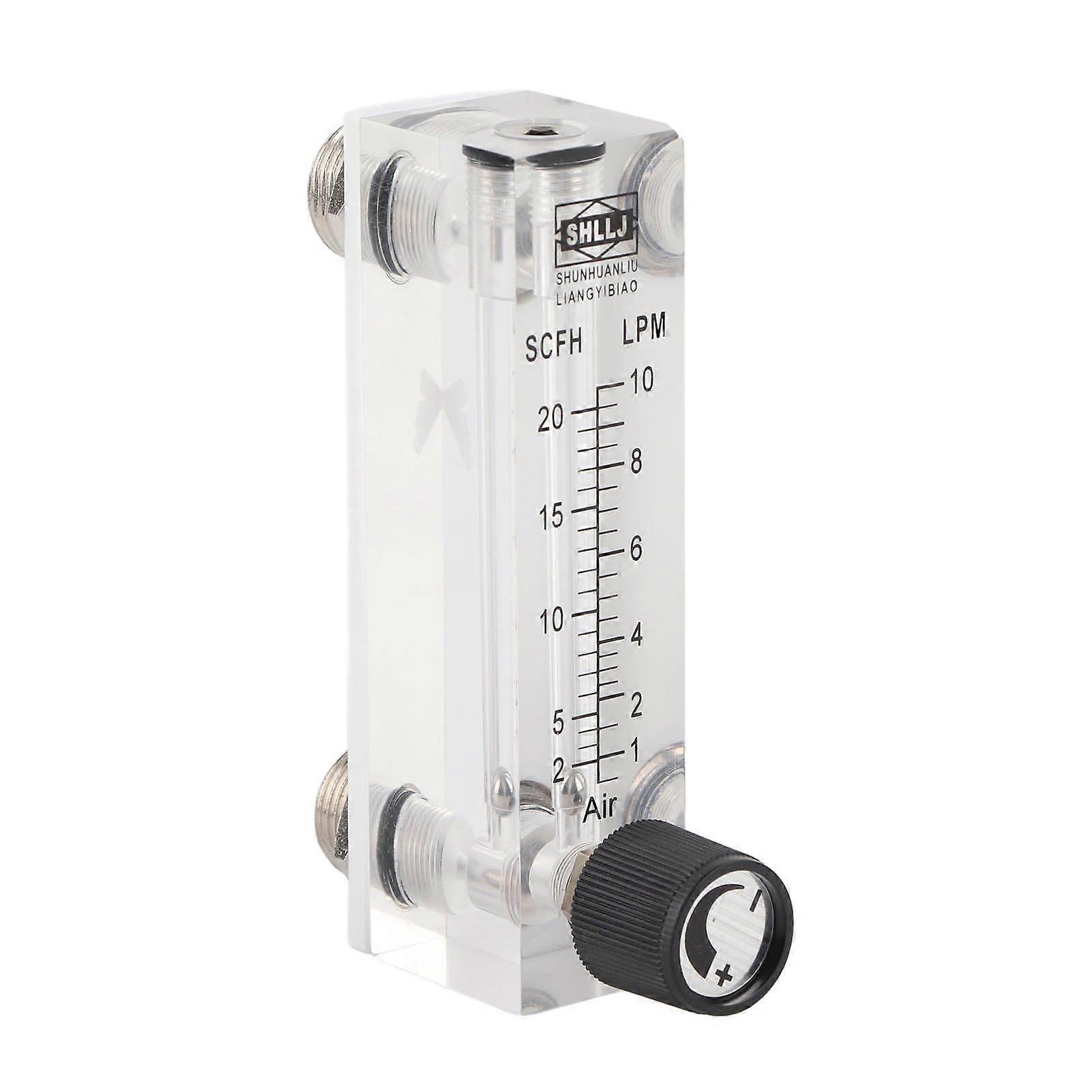 LZM6T Acrylic PMMA Adjustable Panel Type Gas Flowmeter 1~10LPM 1/4"BSP M18*1.5